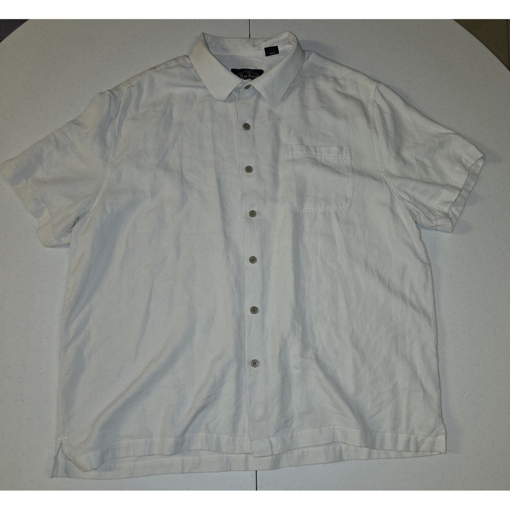 Nat Nast Men's XL Shirt White/Cream Classic Logo Trendy -53